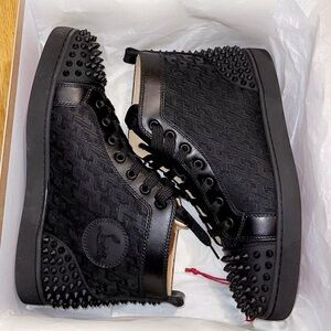Christian Louboutin Black Spiked Sneakers